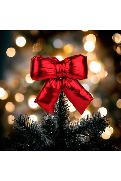Alista Home Декорация с панделка – искрящо червена – 21 x 19 см – полиестер