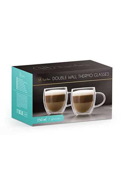 CED AUTO TRADE Double-walled glass cappuccino cup, - 250 ml, 2 pcs./pack