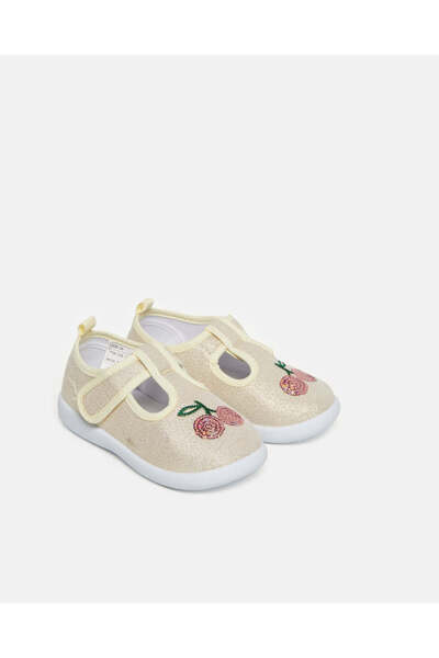 REDTAG Infant Girls Gold Sequin Sneaker