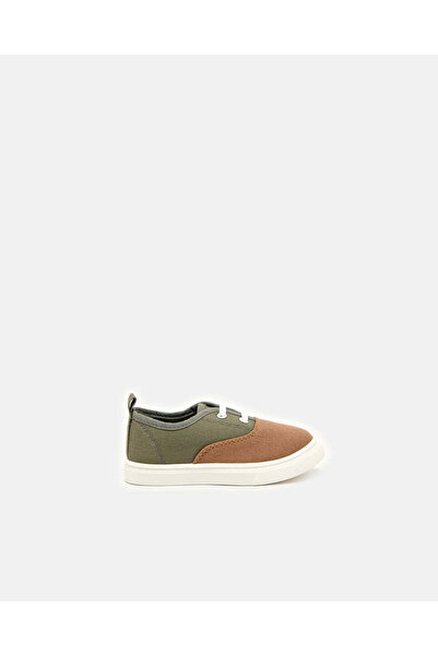 REDTAG Infant Boys Olive And Brown Colour Block Sneakers