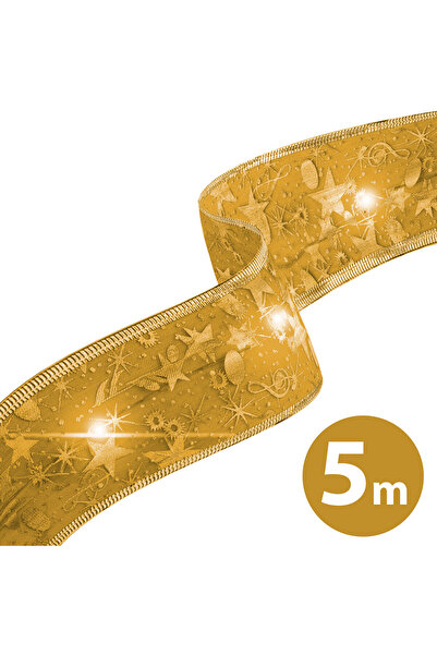 Alista Home Panglica LED de Craciun - aurie - 5 m x 5 cm - 2 x AA