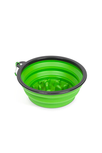 CED AUTO TRADE Yummie - Collapsible bowl - for slow feeding - green - 1000 ml