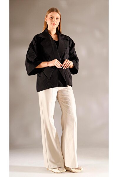 shE tekstil Italian Style Design Triangle Jacket Black