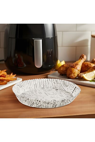 CED AUTO TRADE Baking Paper for Air Fryer - Round, 20 cm - 50 Pieces/Pack