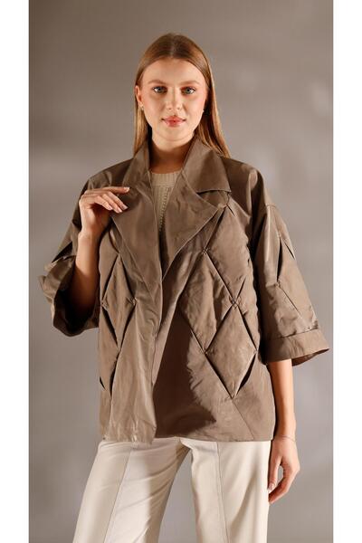 shE tekstil Italian Style Design Triangle Jacket Stone
