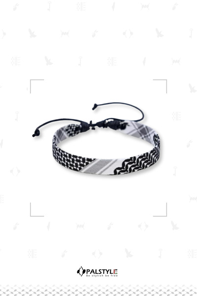 PALSTYLE Keffiyeh Fabric Bracelet - 100% Handmade Palestinian - Unisex Bileklik