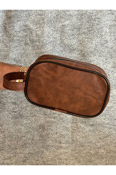 fao polo Men's Black Leather Portfolio Clutch for Travel, Cosmetic Care and Daily Use