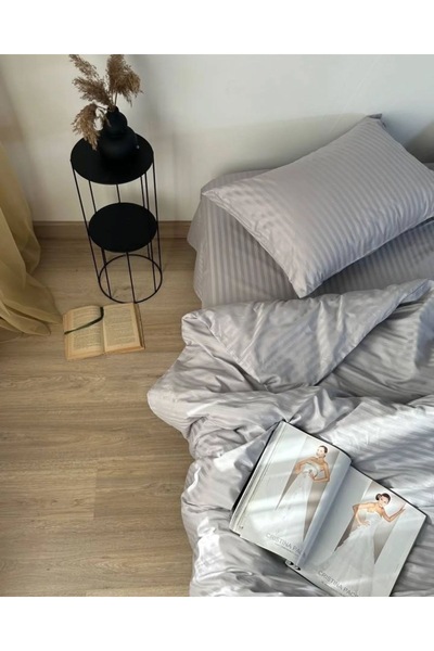 Demya Home 100% Cotton Satin Duvet Cover Set Double Size (1St) Class Domestic Production)