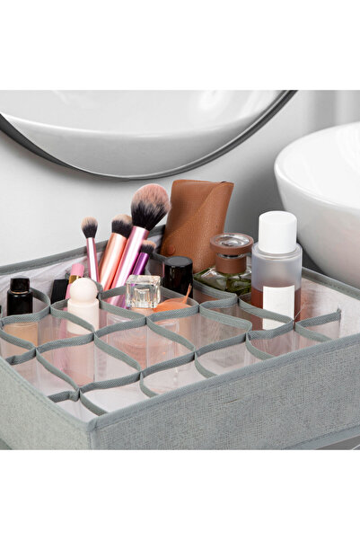 CED AUTO TRADE Storage box - 32 x 32 x 10 cm - 24 pockets - gray