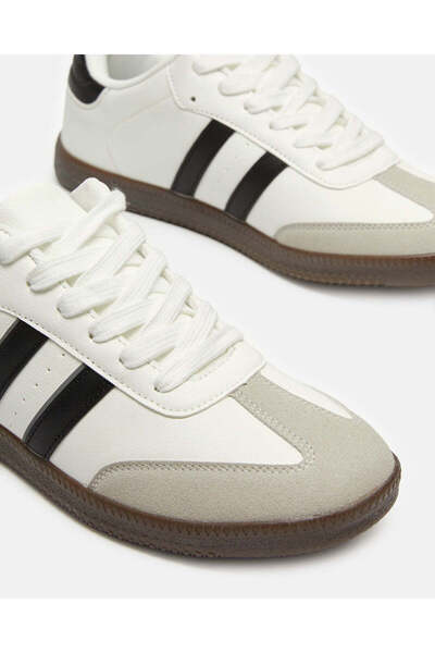 REDTAG Men White Striped Sneakers