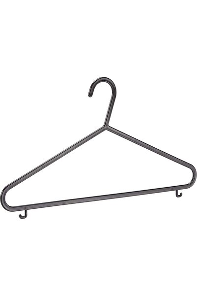 Generic Plastic Suit Hangers with Pant Bar and Clips, Black, 50-Pack