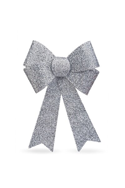 CED AUTO TRADE LED bow decoration with lights - silver - 11 colored LEDs - 40 x 30 cm