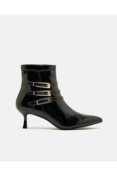 REDTAG Women Black Buckle Trim Boot