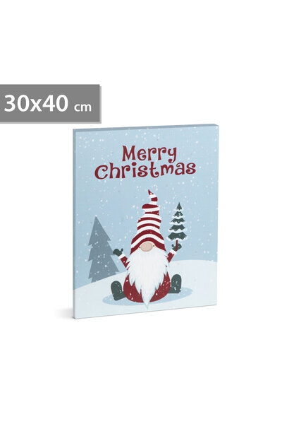 CED AUTO TRADE Christmas Picture - LED - with hanger, 2 AA batteries - 30 x 40 cm (58463)