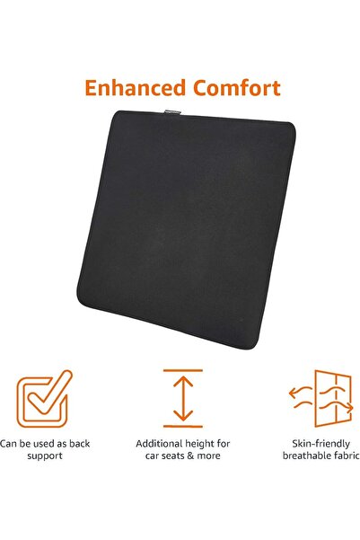 Amazon basics Memory Foam Seat Cushion - Black, Square