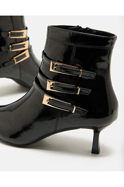 REDTAG Women Black Buckle Trim Boot