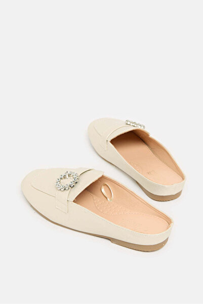 REDTAG Senior Girls Gold Buckle Embellished Mule