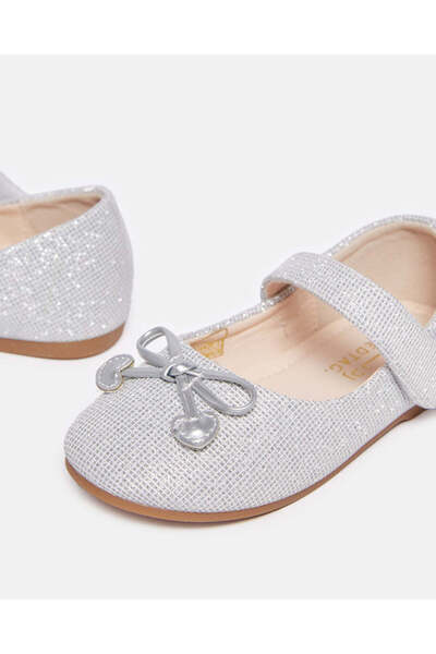 REDTAG Infant Girls Silver Bow Ballerina