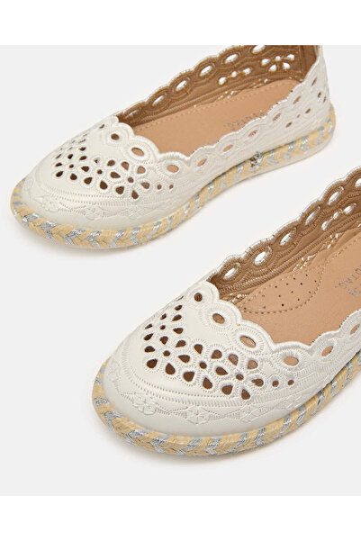 REDTAG Senior Girls White Embellished Espadrilles