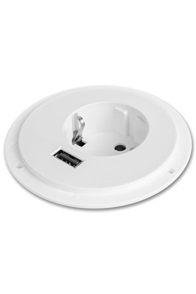 CED AUTO TRADE Pop-up socket - built-in socket + USB - white