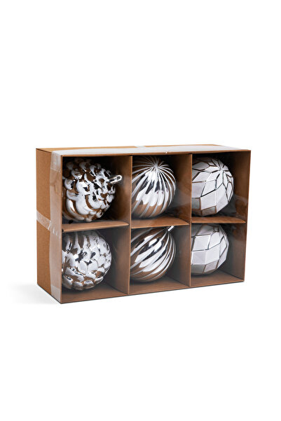 Alista Home Set decoratiuni de brad - albe - 6 buc / Set