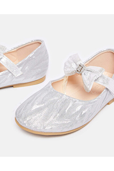 REDTAG Girls Silver Embellished Glitter Ballerina