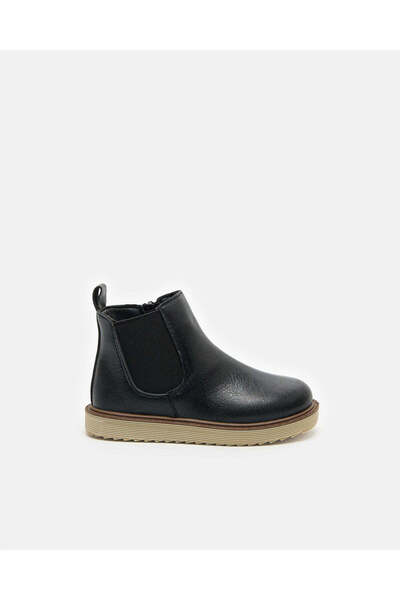 REDTAG Infant Boys Black High-Top Sneakers