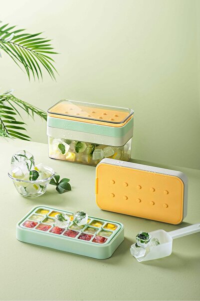 Ditmo Yeni Nesil Çift Katlı Buz Kalıbı Yeşil - Kapaklı Buz Saklama Kutusu Ve ...