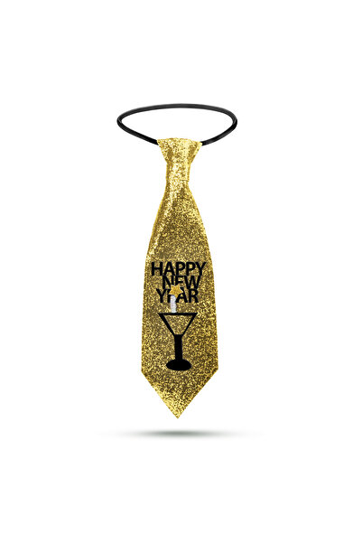 Alista Home Cravata de Craciun - cu sclipici - aurie - 41 x 11 cm