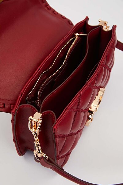 Levidor Τσάντα ώμου με διπλό λουράκι σε σκούρο καφέ χρώμα