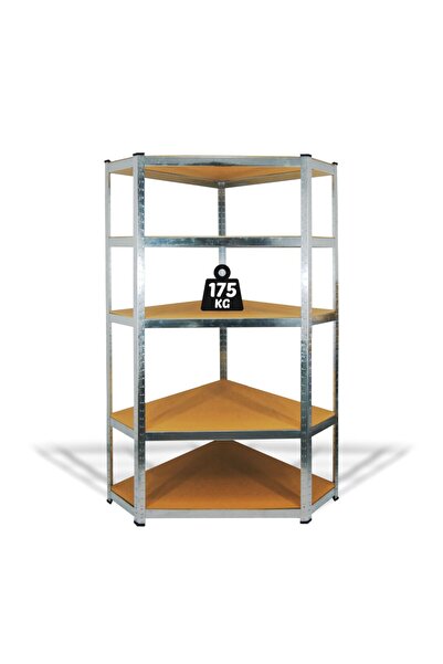 CED AUTO TRADE Salgo corner shelf - 5 levels - metal - max. 175 kg - 180 x 90 x 30 cm