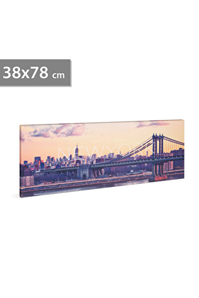 Alista Home Tablou decorativ cu LED - „New York” - 2 x AA, 38 x 78 cm