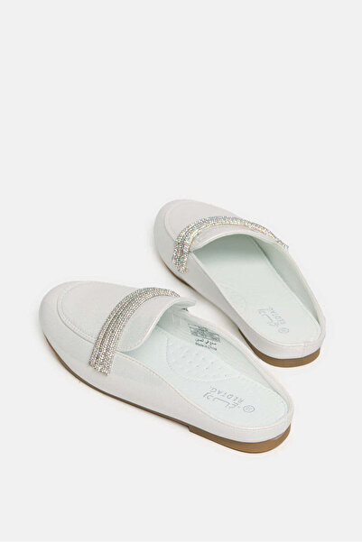 REDTAG Senior Girls White Glitter Embellished Mule