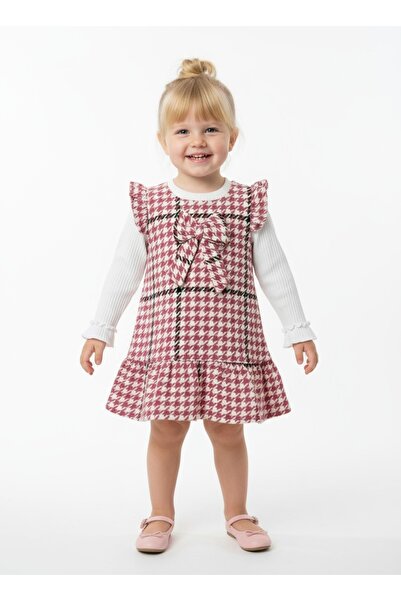 gigigiyim فستان بناتي بتفاصيل كشكشة على الأكمام وفيونكة