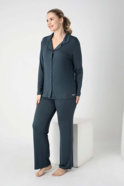 CONFEO 840-908 Front Buttoned Long Sleeve Pajama Set