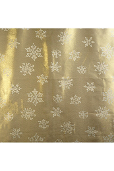 CED AUTO TRADE Decorative tablecloth – 140 x 240 cm – 100% polyester – snowflake pattern, gold color