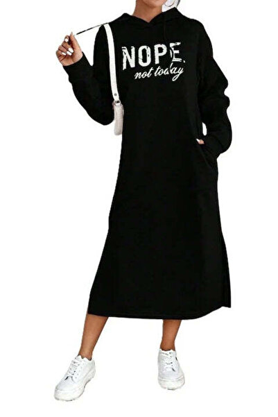 StreetWear Outlet Women's Hoodie Dress with Printed Inspirational Message