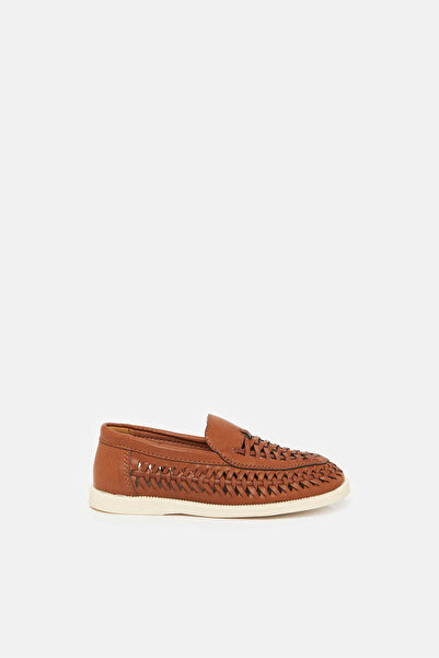 REDTAG Boys Brown Textured Loafers