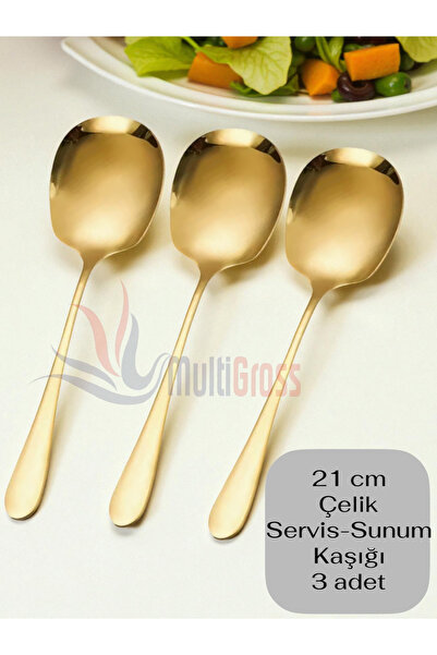 Multiamo Steel 21 cm 3 Pieces Serving Spoon / Presentation Spoon