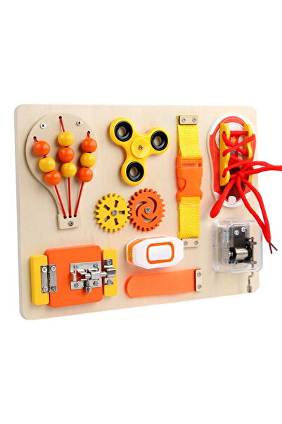 Stuniko Tablă de activități din lemn pentru copii, tablă de lucru, dexteritat...