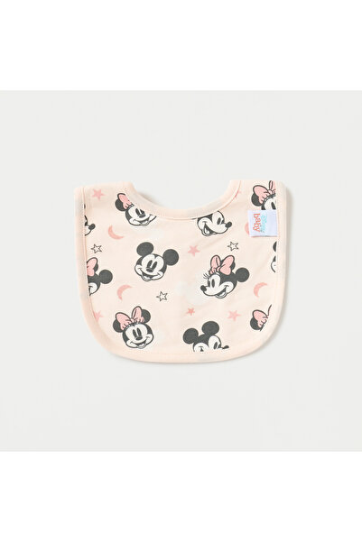 Disney All-Over Mickey and Minnie Mouse Print Bib with Snap Button Closure