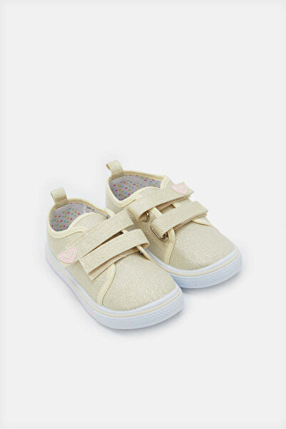 REDTAG Infant Girls Gold Glitter Sneakers