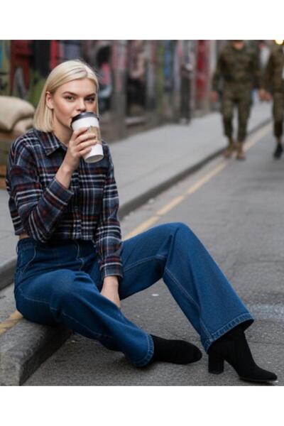 Cockatoo Kadın Yeni Sezon Oduncu Ekose Desen Krop Gömlek ZAQ