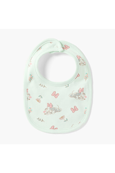 Disney Minnie Mouse Print Bib with Button Closure - Set of 2