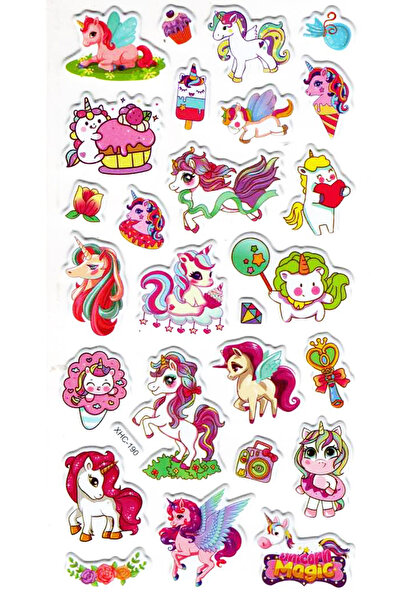 Limmy Autocolant Autocolant în relief (XHC190)-18x9 cm- Unicorn