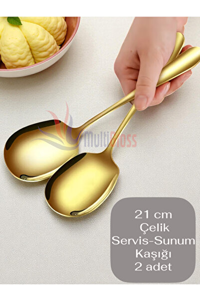 Multiamo Çelik 21 Cm 2 Adet Servis Kaşığı / Sunum Kaşığı