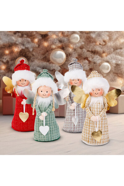 CED AUTO TRADE Figurina decorativa Craciun – Ingeras textil – 30 cm – 4 modele