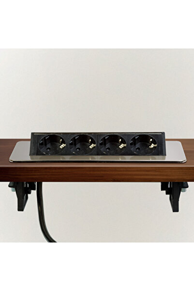 Alista Home Prelungitor incastrat – 4 prize – tip „flip-up” – finisaj metalic satinat (slefuit)