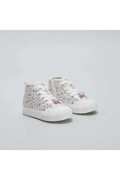 KİABİ High-top floral print trainers WHITE