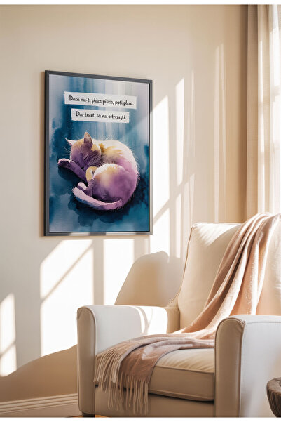 21mxm Unframed Cat Quote Canvas Poster in Romanian - Digital Print - Poti Pleca